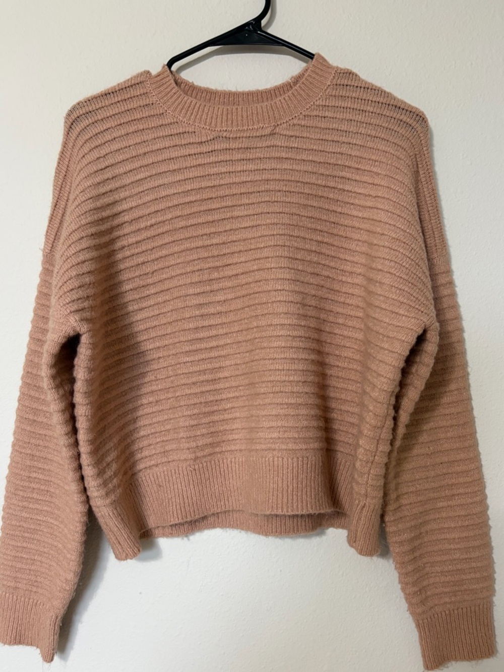 Forever 21 Ribbed Crewneck Sweater in Dusty Rose
